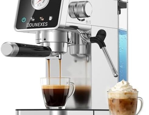 20 Bar Espresso Machine, Semi-Automatic Espresso Machine with Milk Frother, Compact Espresso Coffee Maker For Café-Quality Lattes and Cappuccinos at Home & Office