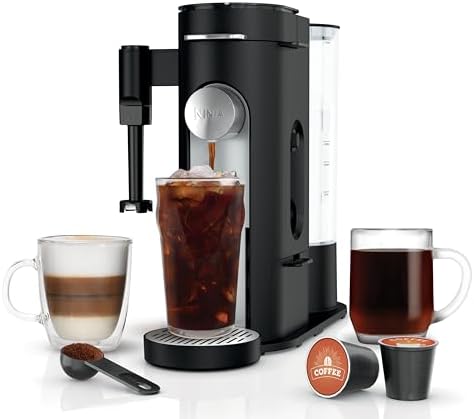 Ninja | Coffee Maker | Single Serve |Brew with Coffee Pods & Grounds| Compatible with K-Cup Coffee Pods | 4 Brew Styles, up to 24oz Cup Sizes & 56oz Removable Reservoir | Black | PB051